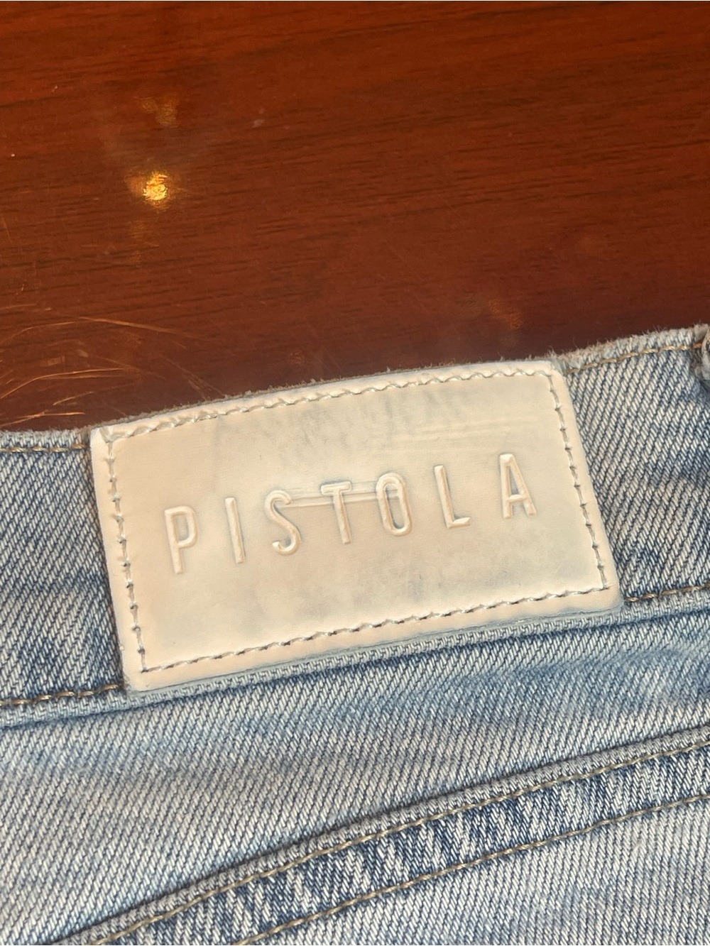 Pistola Lana High Rise Distressed Ultra-Wide-Leg Cuffed Jeans Light wash Sz 32 - Picture 11 of 16